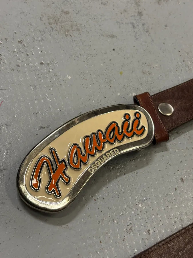 SS2005 Dsquared2 Brown Hawaii Leather Belt xNAwxxb 3
