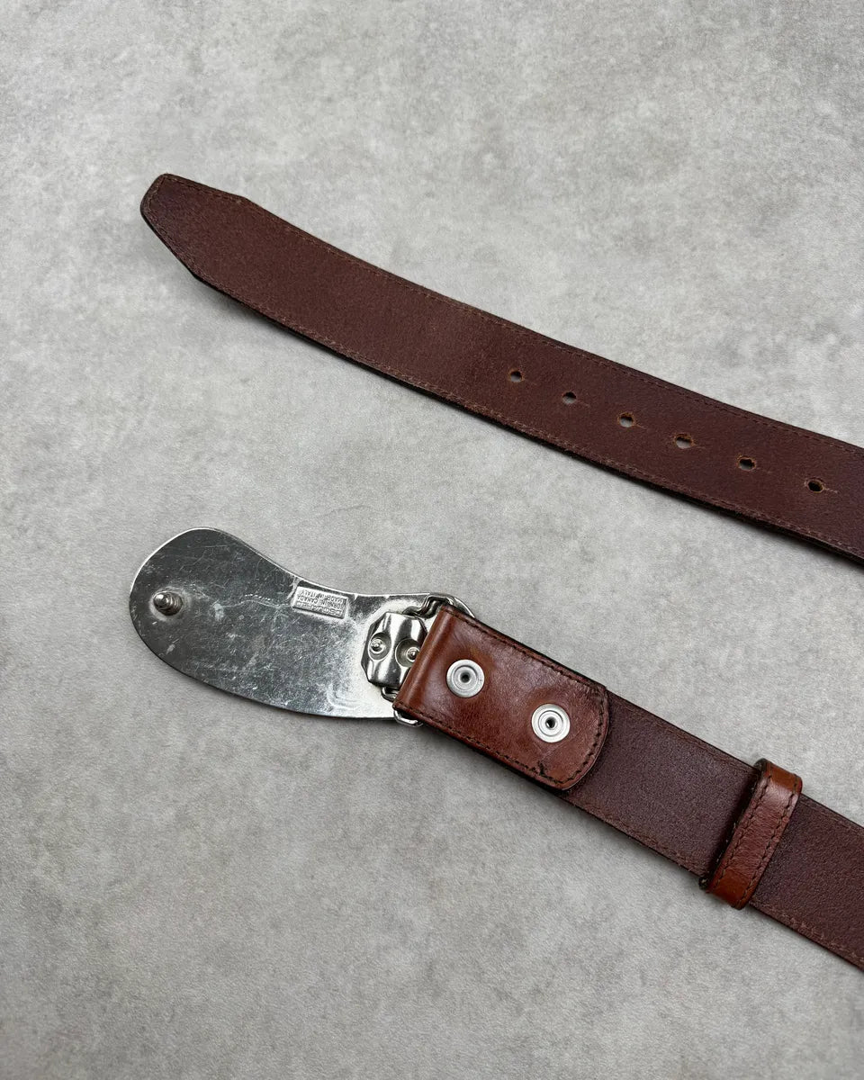 SS2005 Dsquared2 Brown Leather Hawaii Buckle Belt joghbQb 5