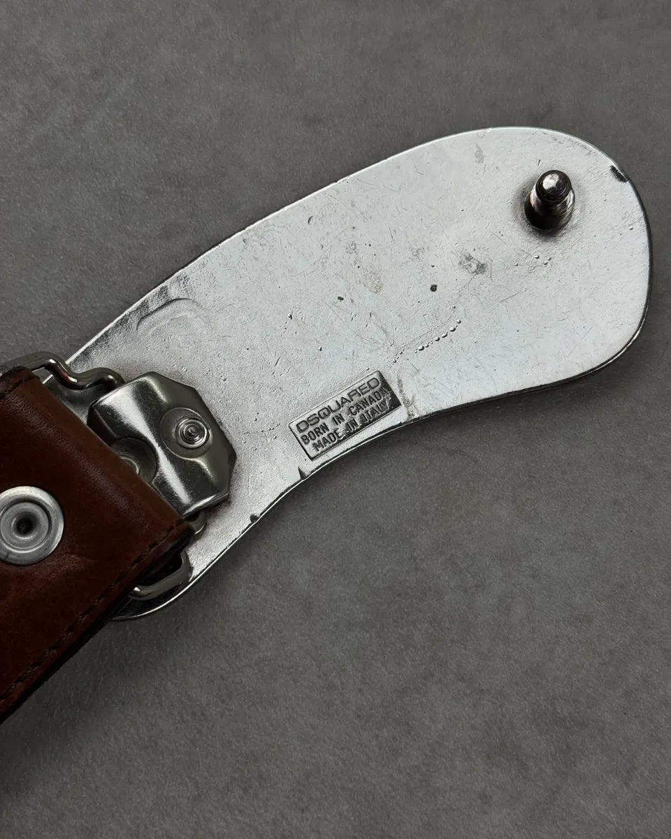SS2005 Dsquared2 Brown Leather Hawaii Buckle Belt joghbQb 6