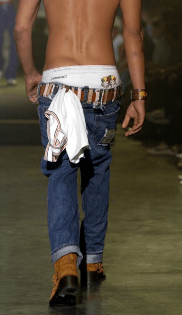 SS2005 Dsquared2 Buckle Loops Blue Denim Jeans HgNZvbX 1