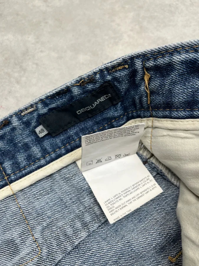 SS2005 Dsquared2 Buckle Loops Blue Denim Jeans HgNZvbX 13