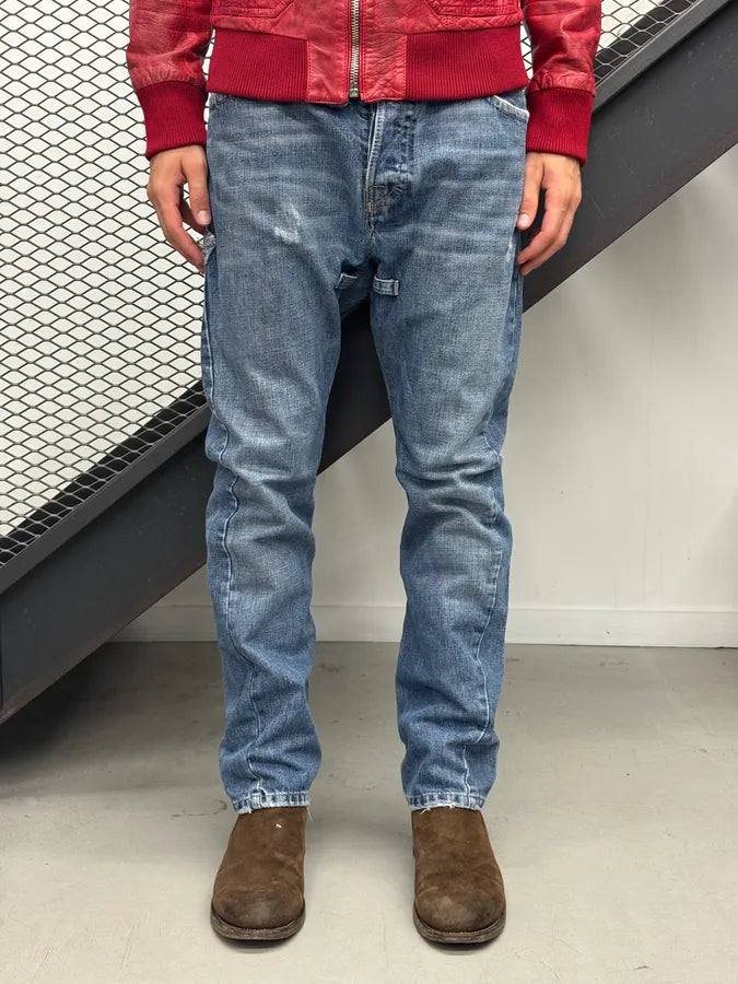SS2005 Dsquared2 Buckle Loops Blue Denim Jeans HgNZvbX 3