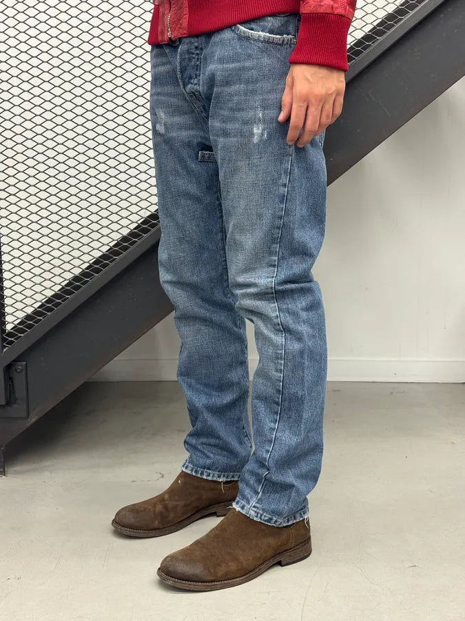 SS2005 Dsquared2 Buckle Loops Blue Denim Jeans HgNZvbX 5
