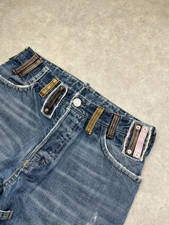 SS2005 Dsquared2 Buckle Loops Blue Denim Jeans HgNZvbX 7