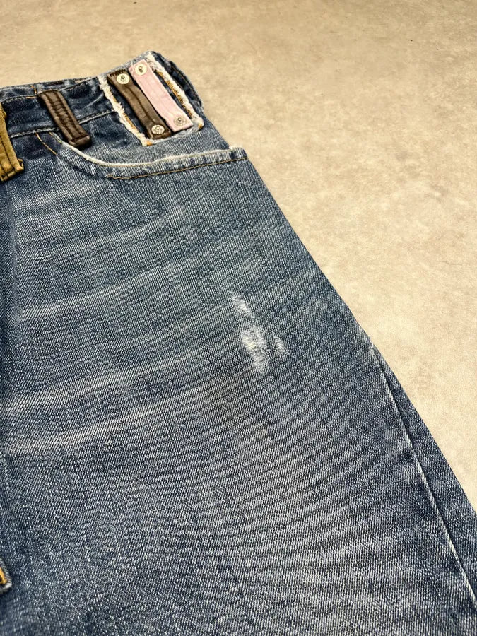 SS2005 Dsquared2 Buckle Loops Blue Denim Jeans HgNZvbX 9