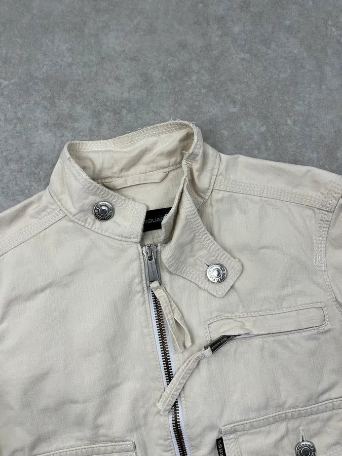 SS2005 Dsquared2 Cream Cargo Denim Jacket WRntVLS 4