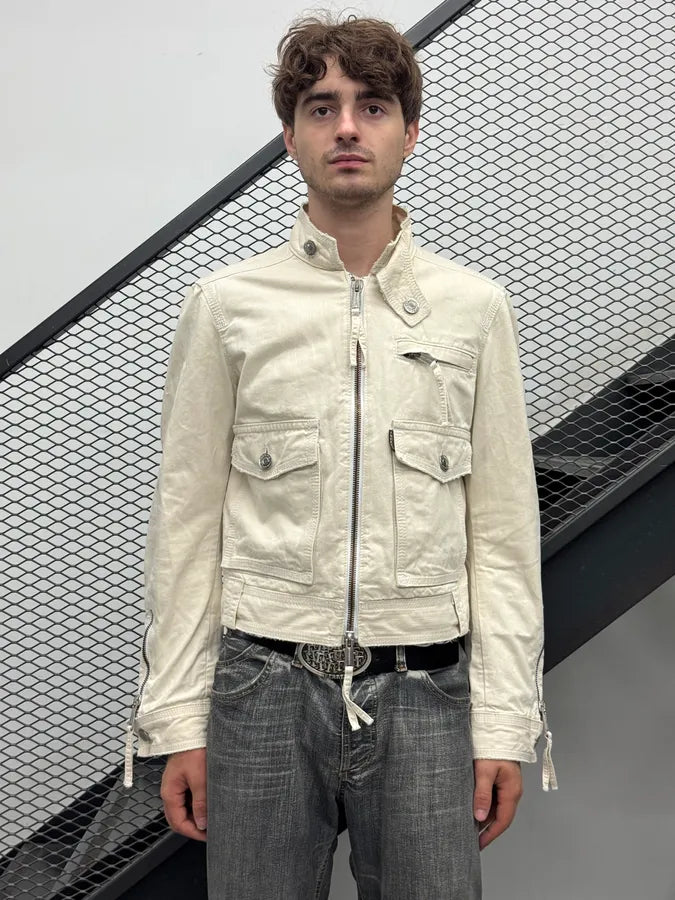 SS2005 Dsquared2 Cream Cargo Denim Jacket WRntVLS 1