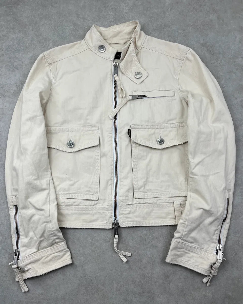 SS2005 Dsquared2 Cream Cargo Denim Jacket WRntVLS 0