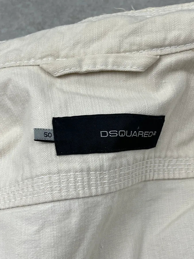 SS2005 Dsquared2 Cream Cargo Denim Jacket WRntVLS 9