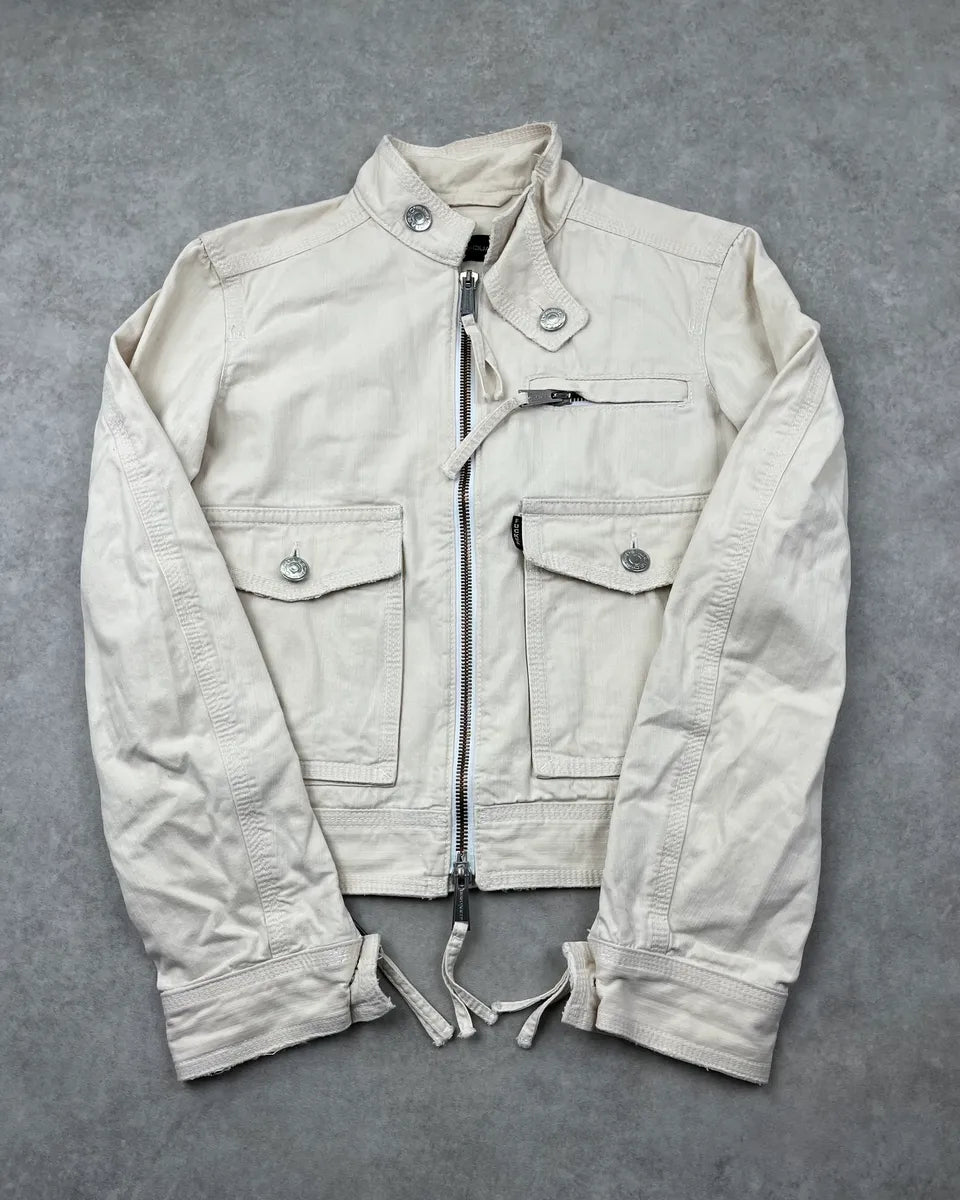 SS2005 Dsquared2 Cream Cargo Denim Jacket WRntVLS 3