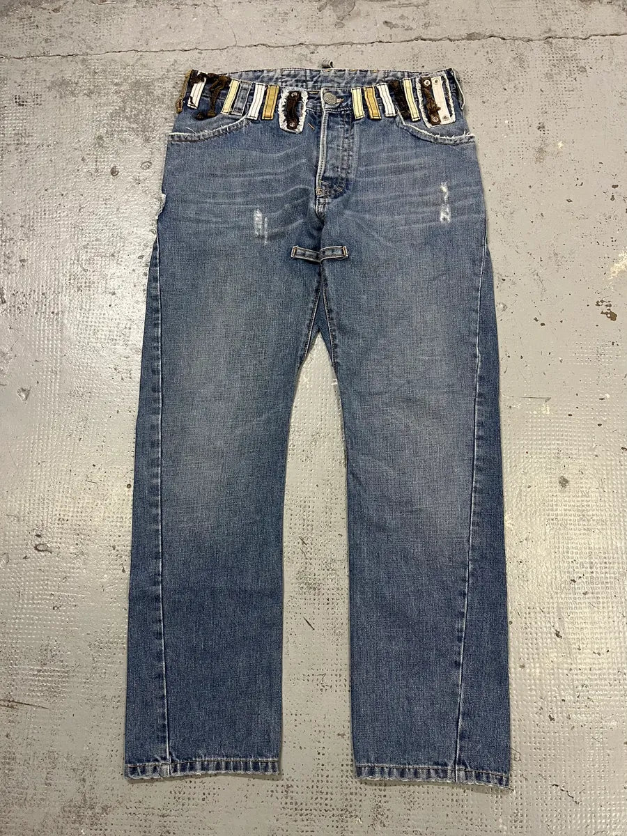 SS2005 Dsquared2 DCDC Multi Belt Loop Blue Jeans bZSUmYL 0