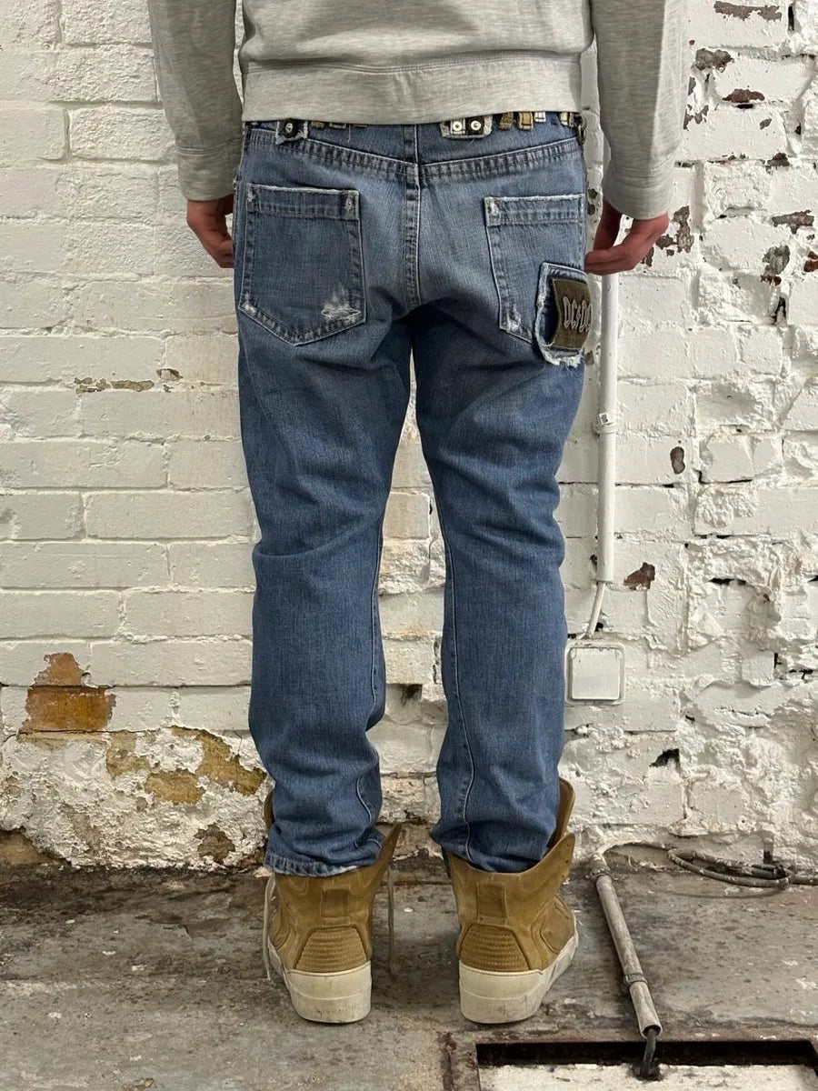 SS2005 Dsquared2 DCDC Multi Belt Loop Blue Jeans bZSUmYL 4