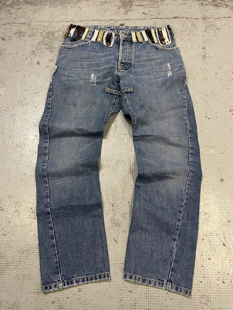 SS2005 Dsquared2 DCDC Multi Belt Loop Blue Jeans bZSUmYL 5