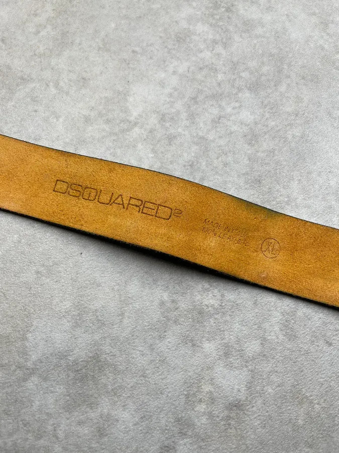 SS2005 Dsquared2 Jesus Is Life Brown Leather Belt rxHPLrS 10