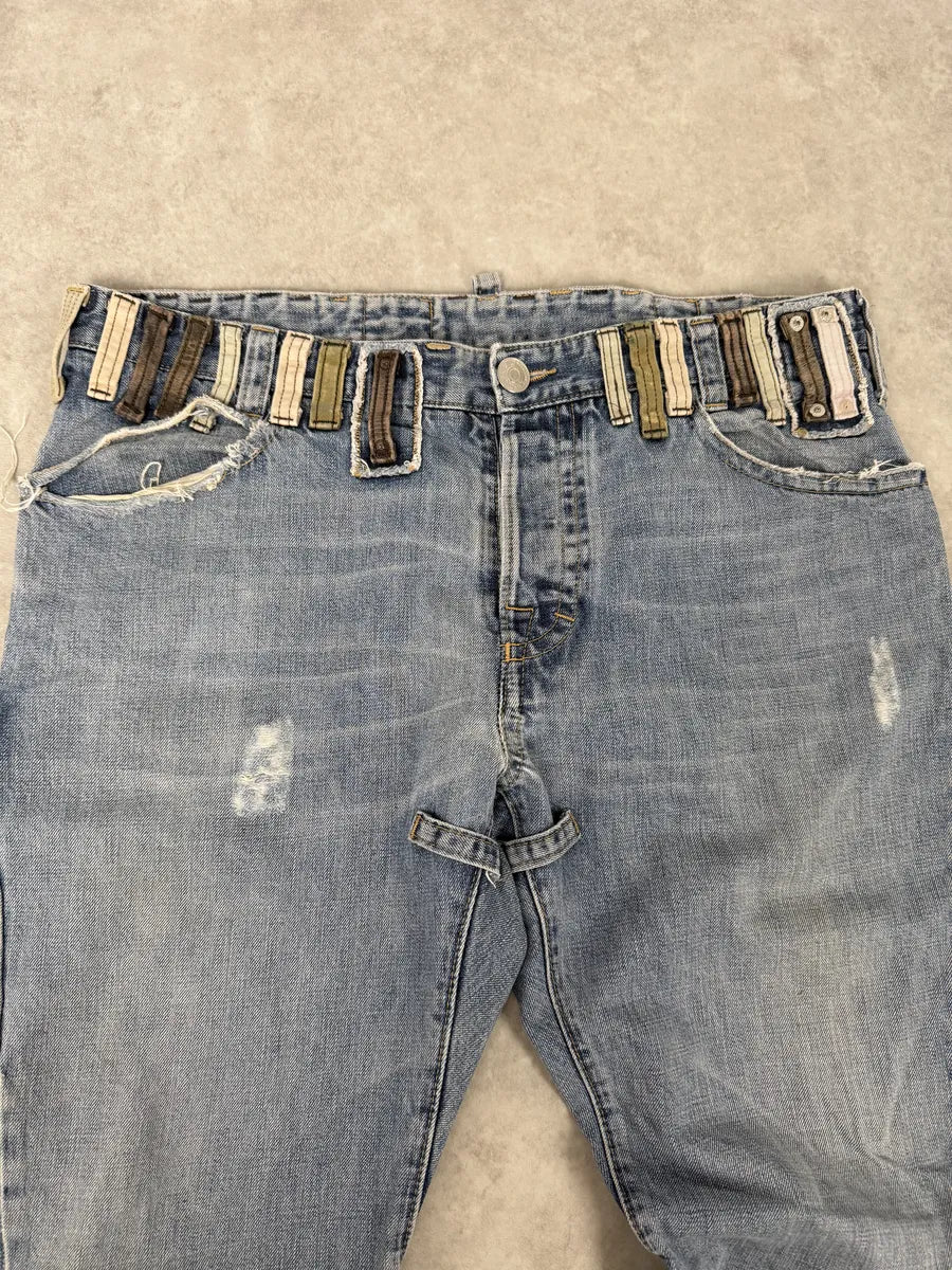 SS2005 Dsquared2 Multi Belt Loops Blue Slim Denim Jeans jaJBRrT 10
