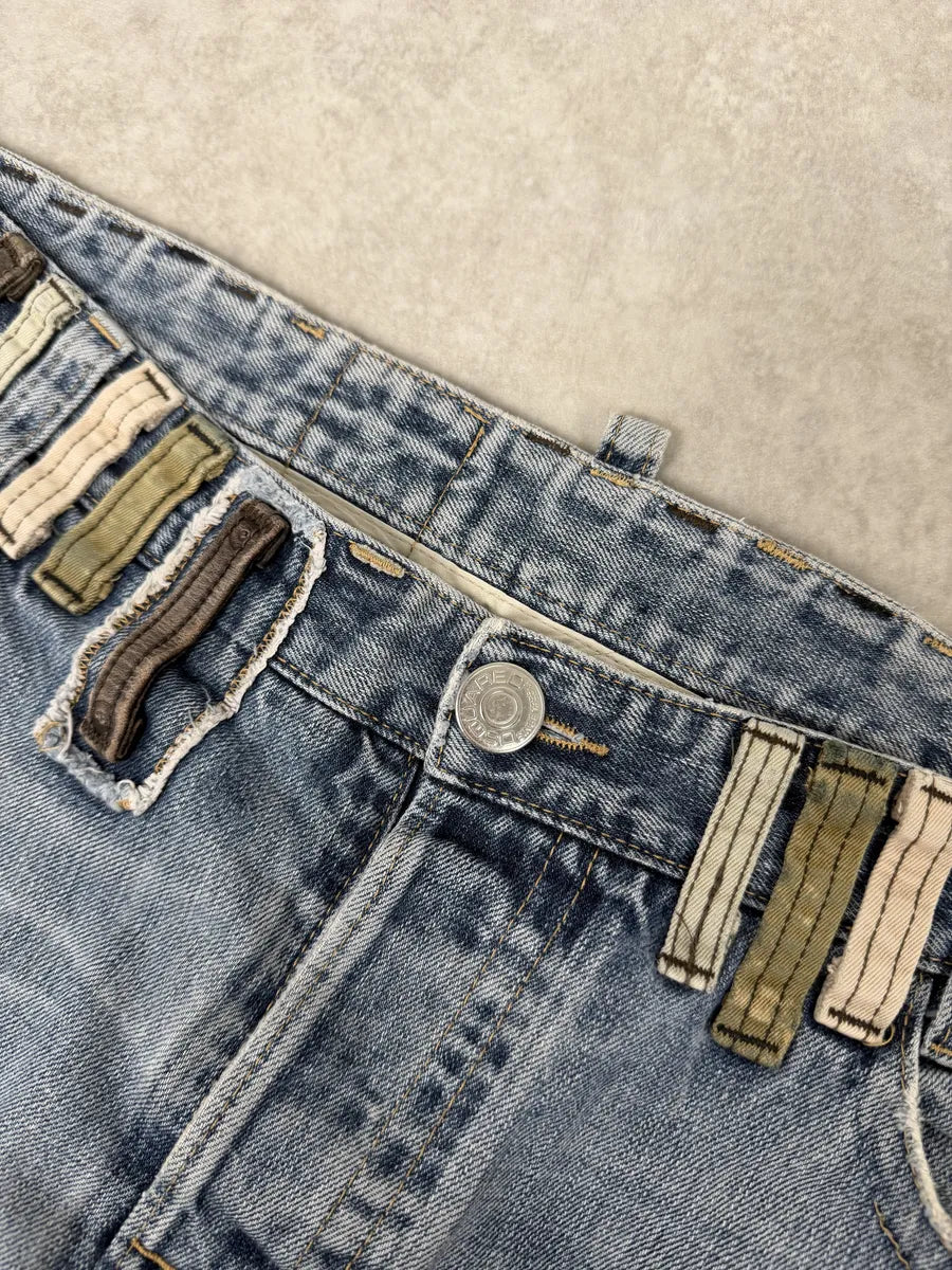 SS2005 Dsquared2 Multi Belt Loops Blue Slim Denim Jeans jaJBRrT 12