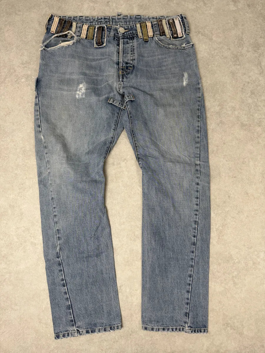 SS2005 Dsquared2 Multi Belt Loops Blue Slim Denim Jeans jaJBRrT 2