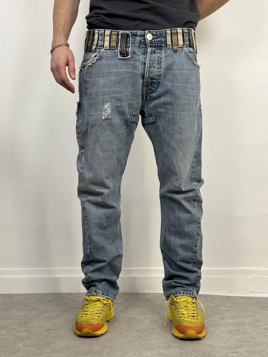 SS2005 Dsquared2 Multi Belt Loops Blue Slim Denim Jeans jaJBRrT 5