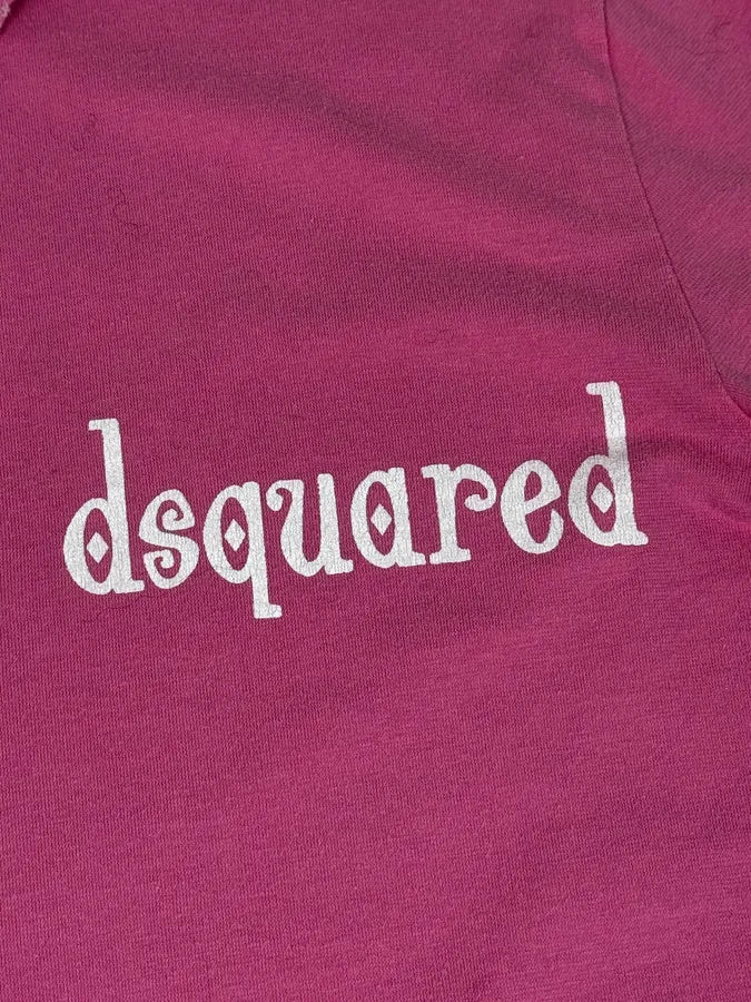 SS2005 Dsquared2 Pink «Mr Catenacci » Print Longsleeve Polo uKmQDbh 8
