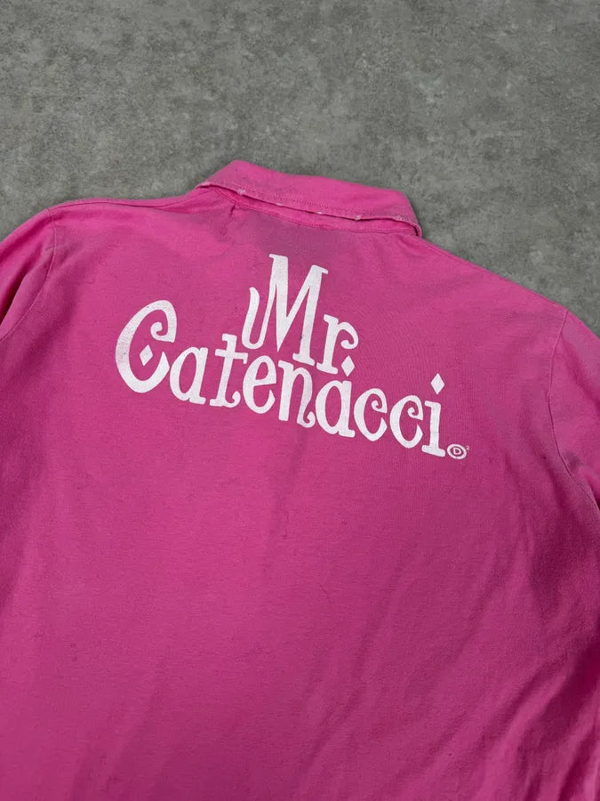 SS2005 Dsquared2 Pink «Mr Catenacci » Print Longsleeve Polo uKmQDbh 6