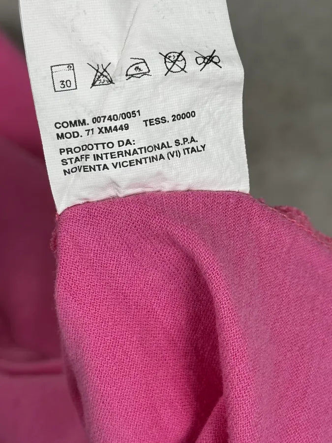 SS2005 Dsquared2 Pink «Mr Catenacci » Print Longsleeve Polo uKmQDbh 12