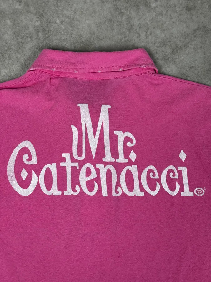SS2005 Dsquared2 Pink «Mr Catenacci » Print Longsleeve Polo uKmQDbh 7