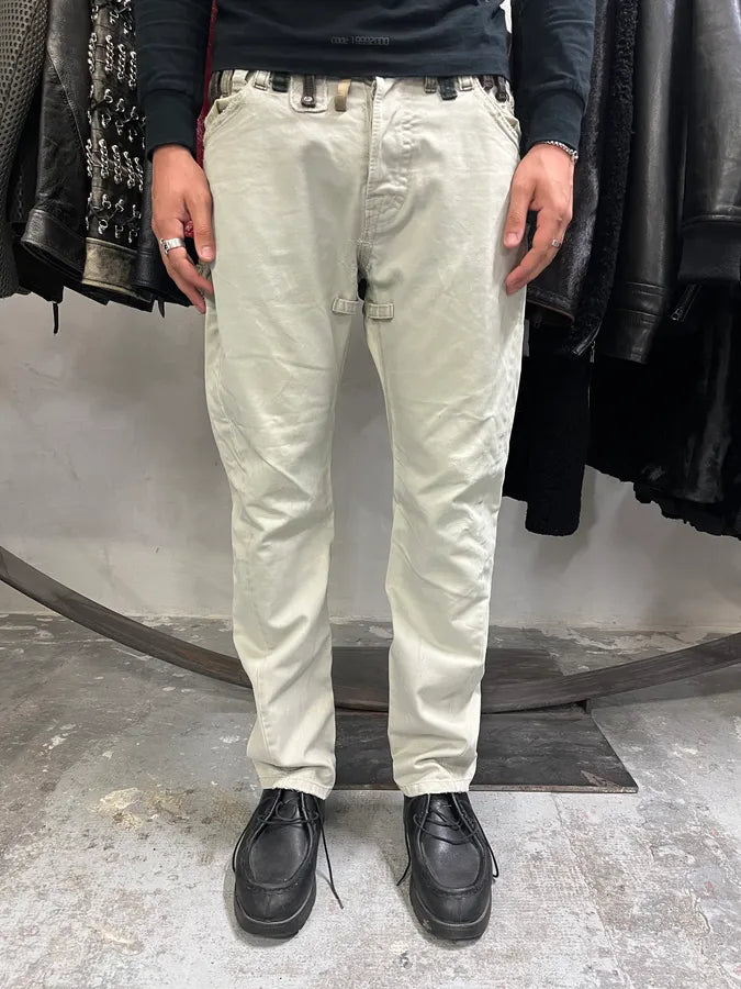 SS2005 DSquared2 Runway Beige Contemporary Multi Waisted Pants (M) fXfQpcw 3
