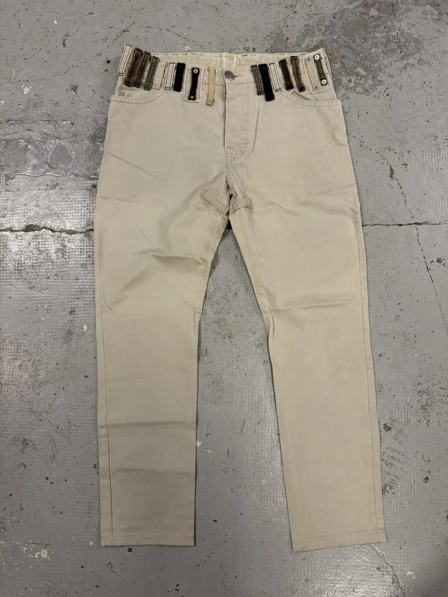 SS2005 Dsquared2 White Multi Belt Loops Pants DkOsMrT 0
