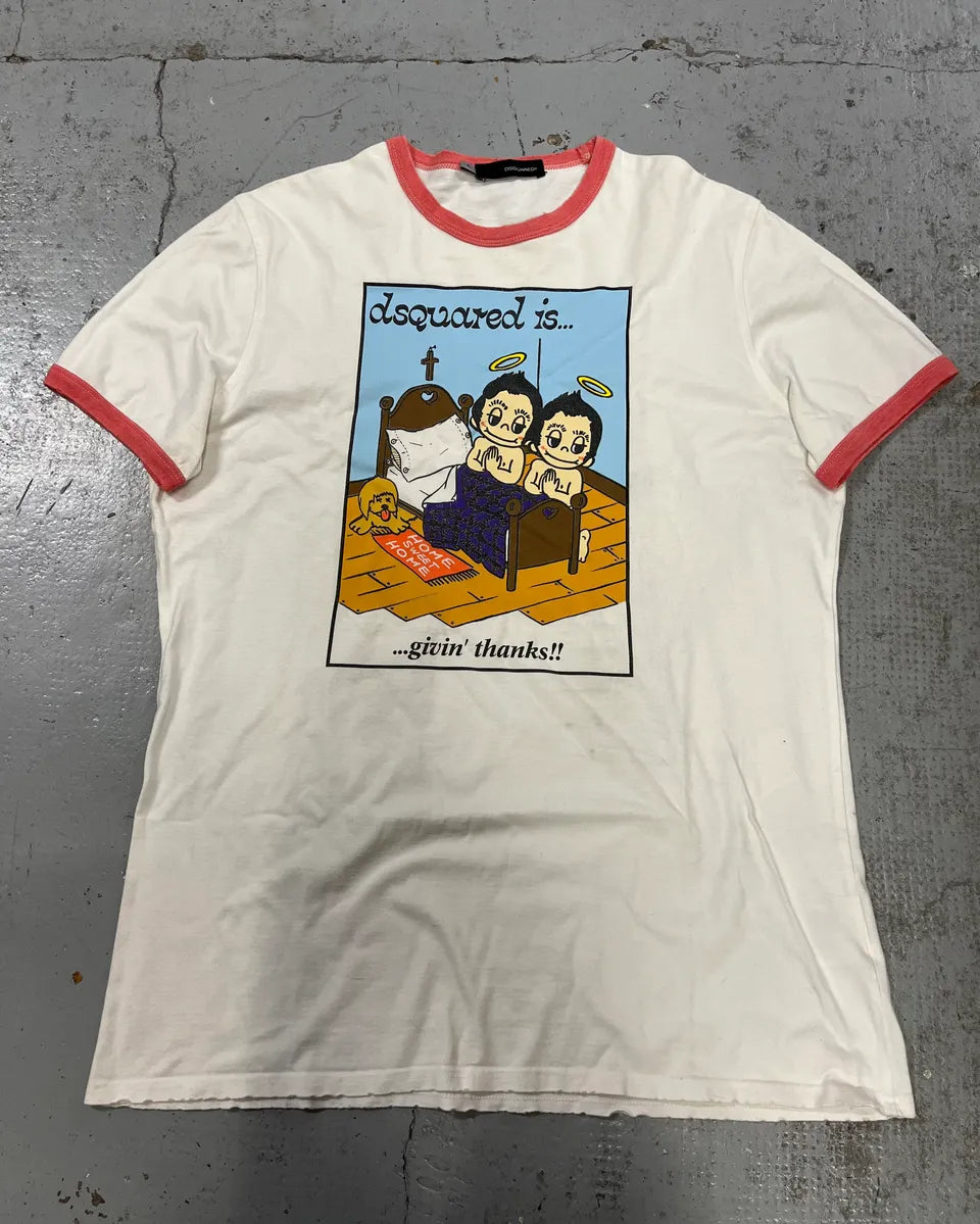 SS2005 Dsquared2 White Prayers Contemporary T-Shirt sxeAwNp 0