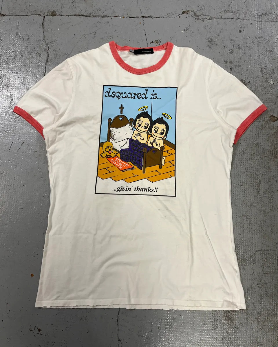 SS2005 Dsquared2 White Prayers Contemporary T-Shirt sxeAwNp 3