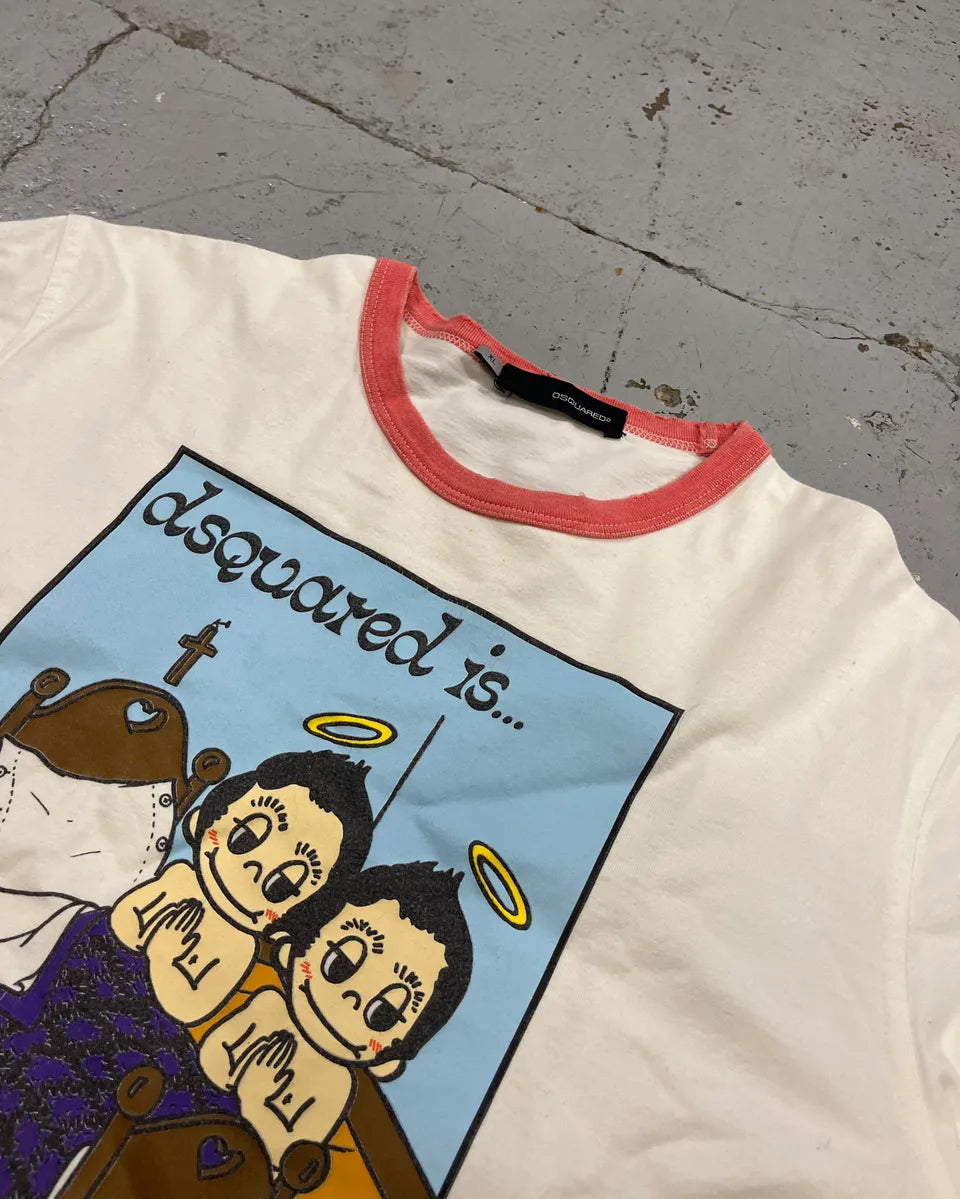 SS2005 Dsquared2 White Prayers Contemporary T-Shirt sxeAwNp 4