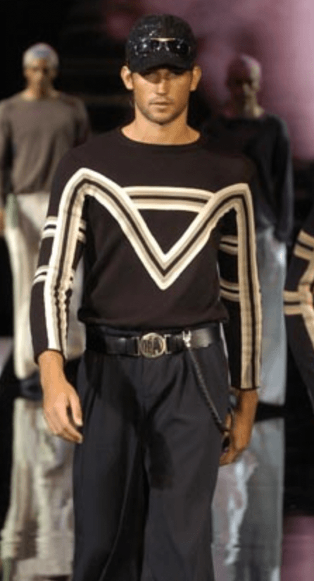 SS2005 Emporio Armani Black Contemporary Lined Sweater URMDXMn 1