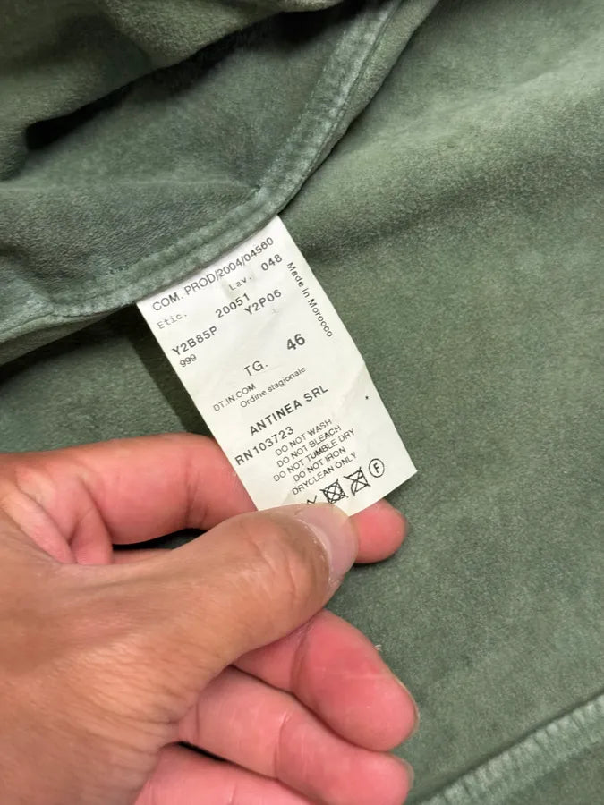 SS2005 Emporio Armani Green Leather Hooded Jacket OZPesen 6