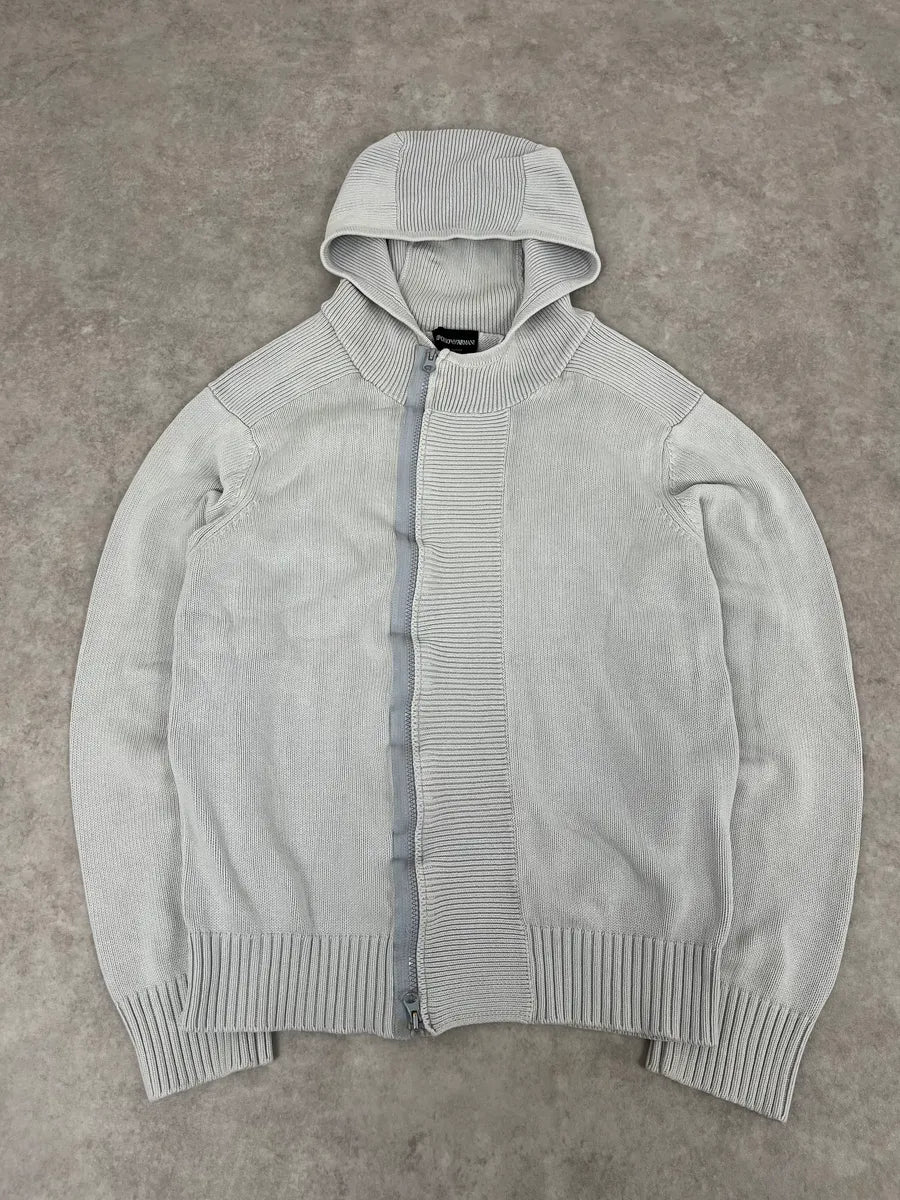 SS2005 Emporio Armani Light Grey Zip-up Sweater EaDSKIS 2