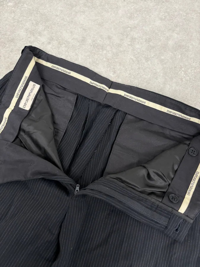 SS2005 Emporio Armani Striped Black Classy Pants XdFHTYP 7