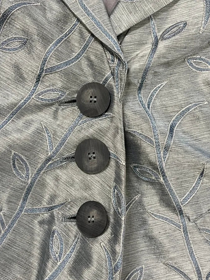 SS2005 Emporio Armani Tree Branches Blue Silver Suit Jacket BSqtAGY 7