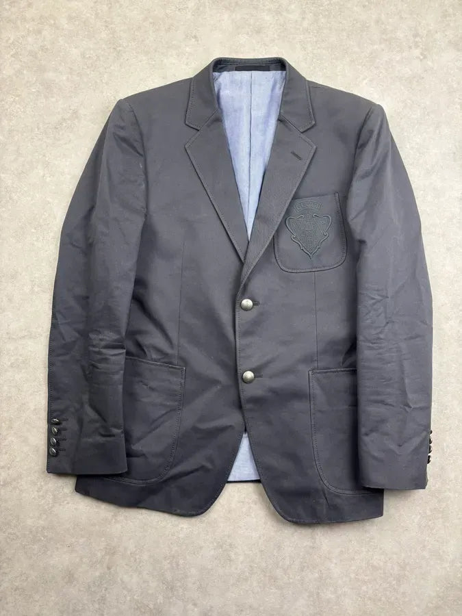 SS2005 Gucci Grey Embroidered Crest Blazer Jacket pEvUCRy 0