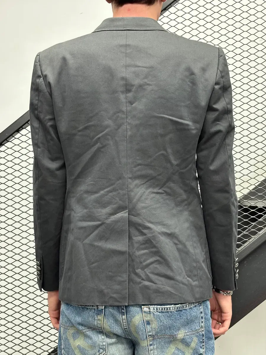 SS2005 Gucci Grey Embroidered Crest Blazer Jacket pEvUCRy 2