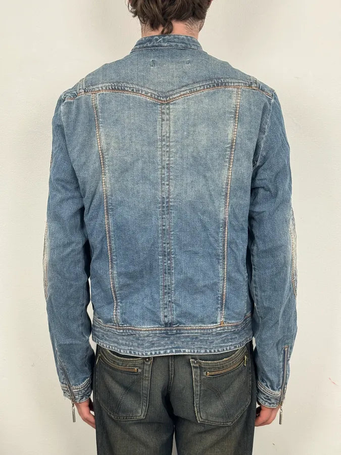 SS2005 Cavalli Blue Contemporary Multi-Pocket Denim Jacket  mYJJtbQ 2