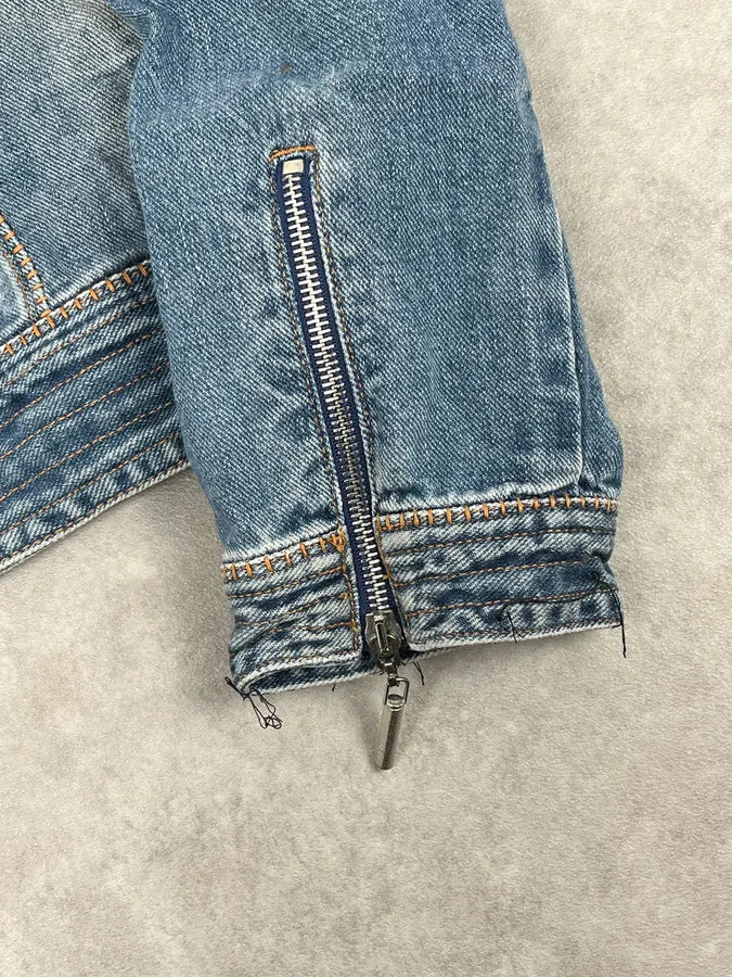 SS2005 Cavalli Blue Contemporary Multi-Pocket Denim Jacket  mYJJtbQ 9