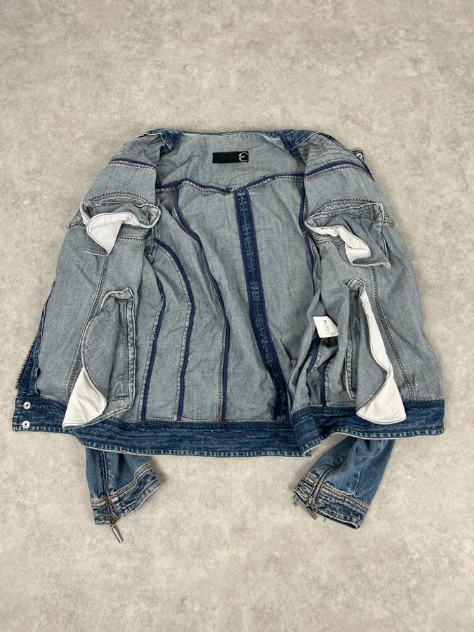 SS2005 Cavalli Blue Contemporary Multi-Pocket Denim Jacket  mYJJtbQ 7