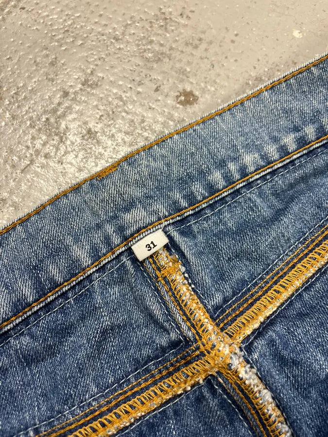 SS2005 Maison Margiela H&M Reissue Blue Distressed Denim Jeans DGstIav 11