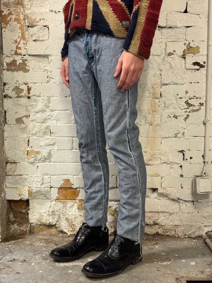 SS2005 Maison Margiela H&M Reissue Blue Distressed Denim Jeans DGstIav 2