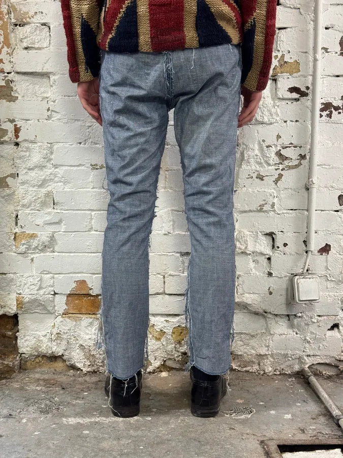 SS2005 Maison Margiela H&M Reissue Blue Distressed Denim Jeans DGstIav 3