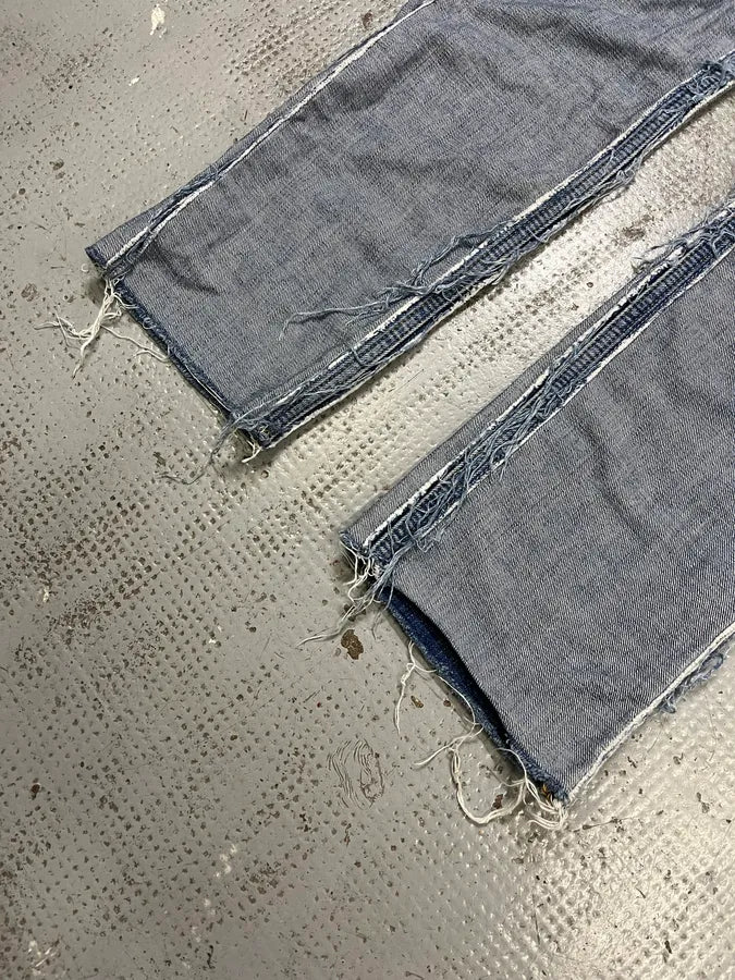 SS2005 Maison Margiela H&M Reissue Blue Distressed Denim Jeans DGstIav 5