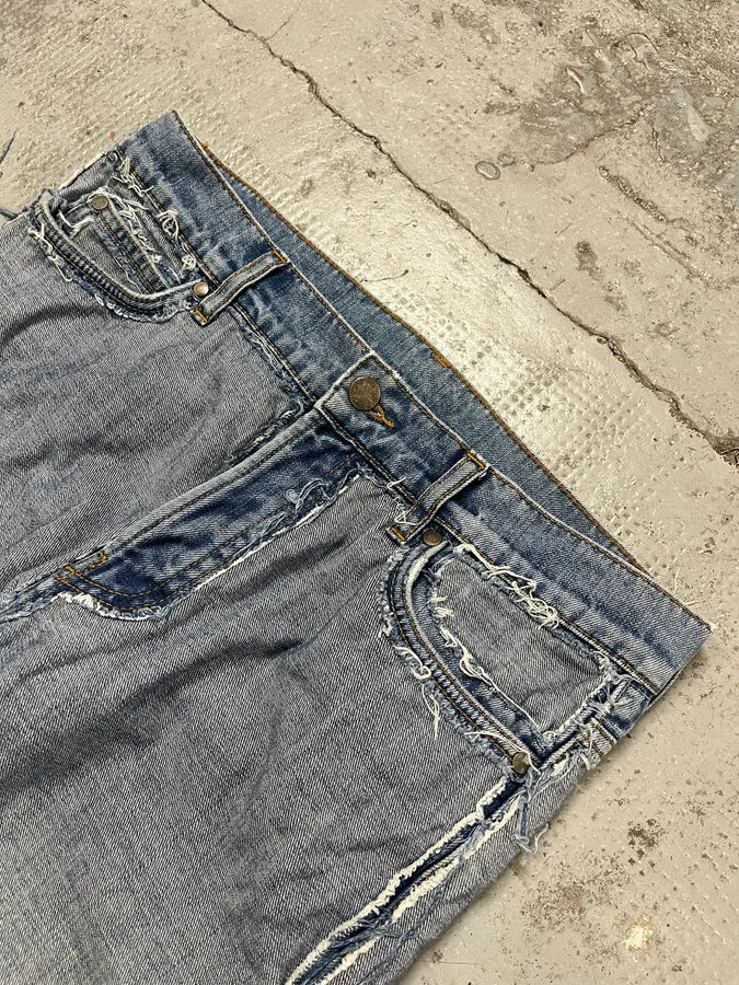 SS2005 Maison Margiela H&M Reissue Blue Distressed Denim Jeans DGstIav 6
