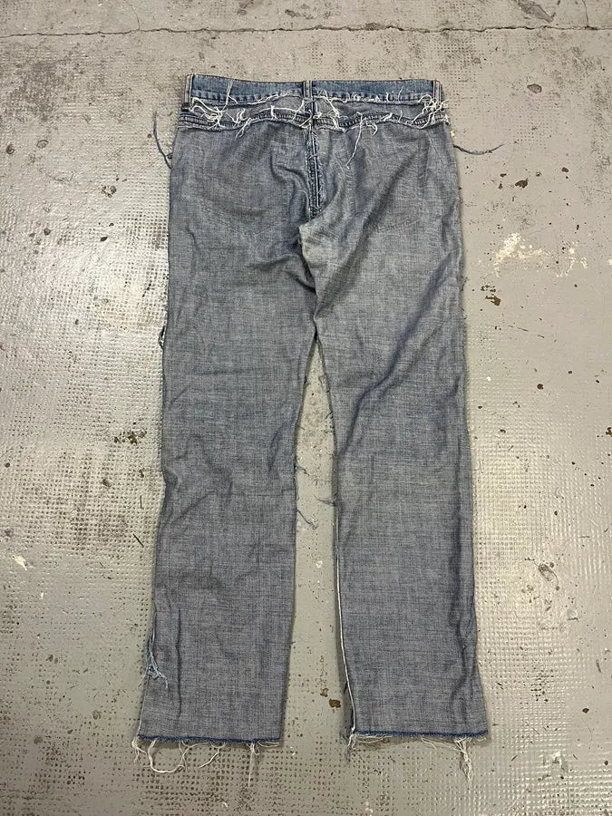 SS2005 Maison Margiela H&M Reissue Blue Distressed Denim Jeans DGstIav 7