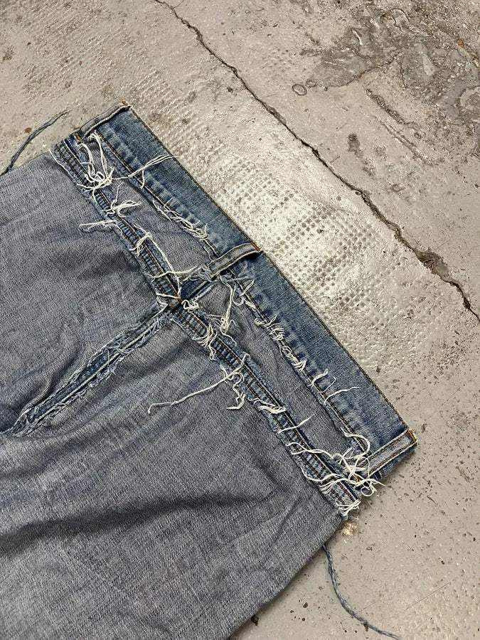 SS2005 Maison Margiela H&M Reissue Blue Distressed Denim Jeans DGstIav 8