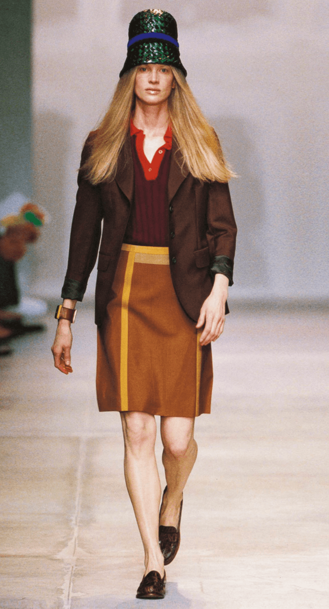 SS2005 Prada Red Mohair Striped Midi Skirt ncDKvmB 1