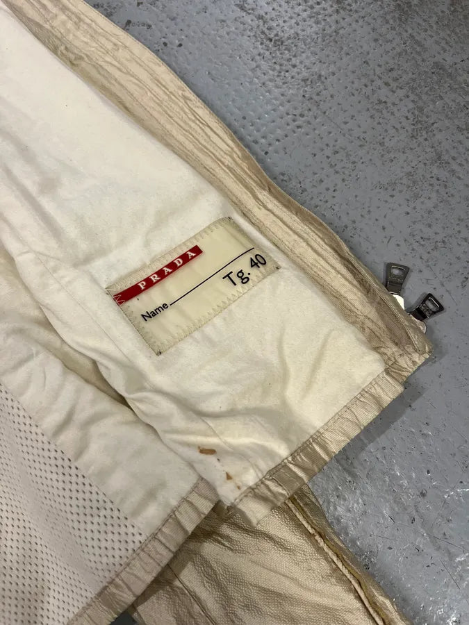 SS2005 Prada Technical Beige Nylon Linea Rossa Jacket fANbcLI 10